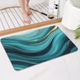 thumbnail image 4 of Teal Marble Gold Wave Pattern Bathroom Rugs Mat,Non Slip Microfiber Bathroom Rug,Rubber Backing,Soft Bathroom Mats for Bathroom Floor,Tub and Shower,17x27in(43x68cm), 4 of 5
