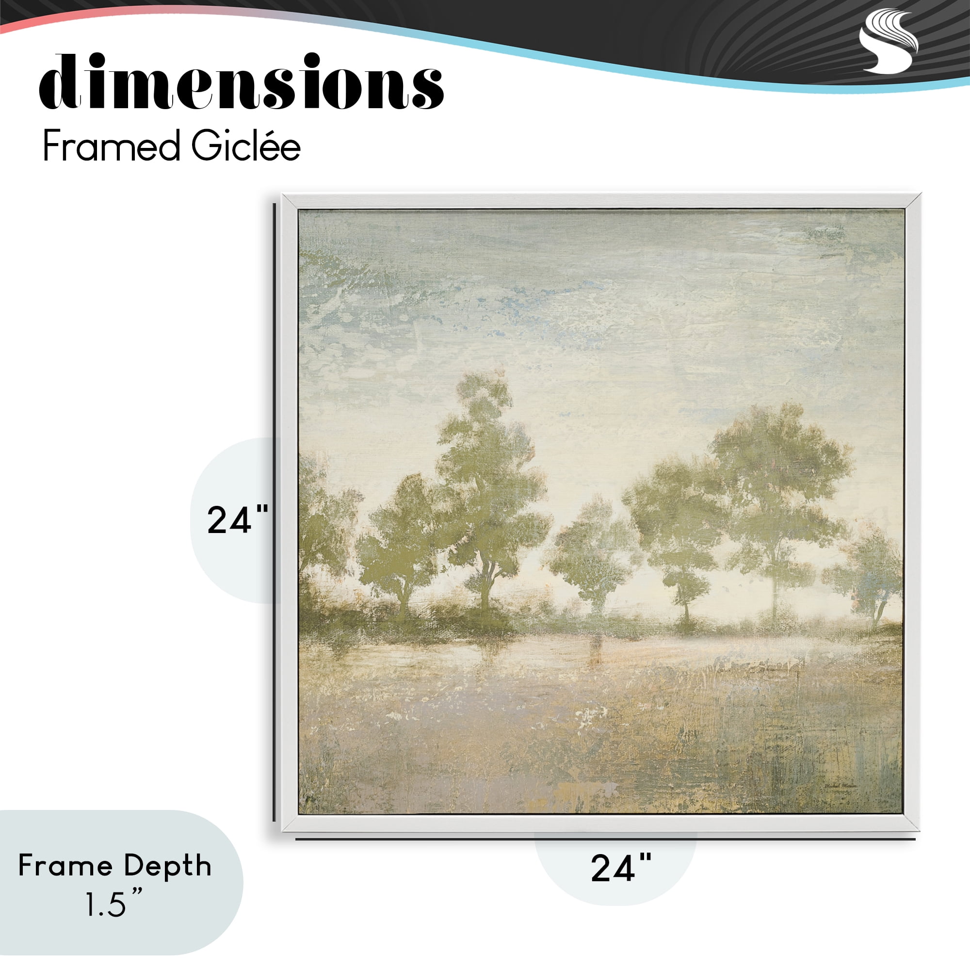 Stupell Industries Forest Light Landscape White Framed Giclee Art, design by Michael Marcon