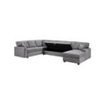 thumbnail image 6 of Samara 137"W Gray Chenille Sect Sofa w/RF Chaise+Underseat Storage+Throw Pillows, 6 of 9