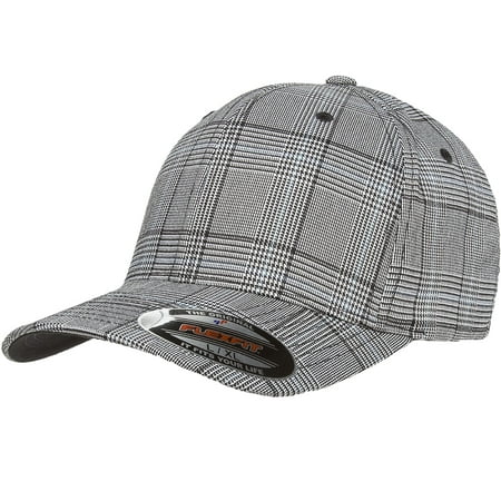 The Hat Pros Fitted Hat Glen Check Patterned Fabric Flexfit Cap 6196 Small/Medium  ?