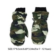 thumbnail image 4 of Naiovety 3 pares de manoplas para niños invierno impermeable camuflaje impreso espesar diseño azul Suministros térmicos Verde Naiovety HA059239-03B, 4 of 5
