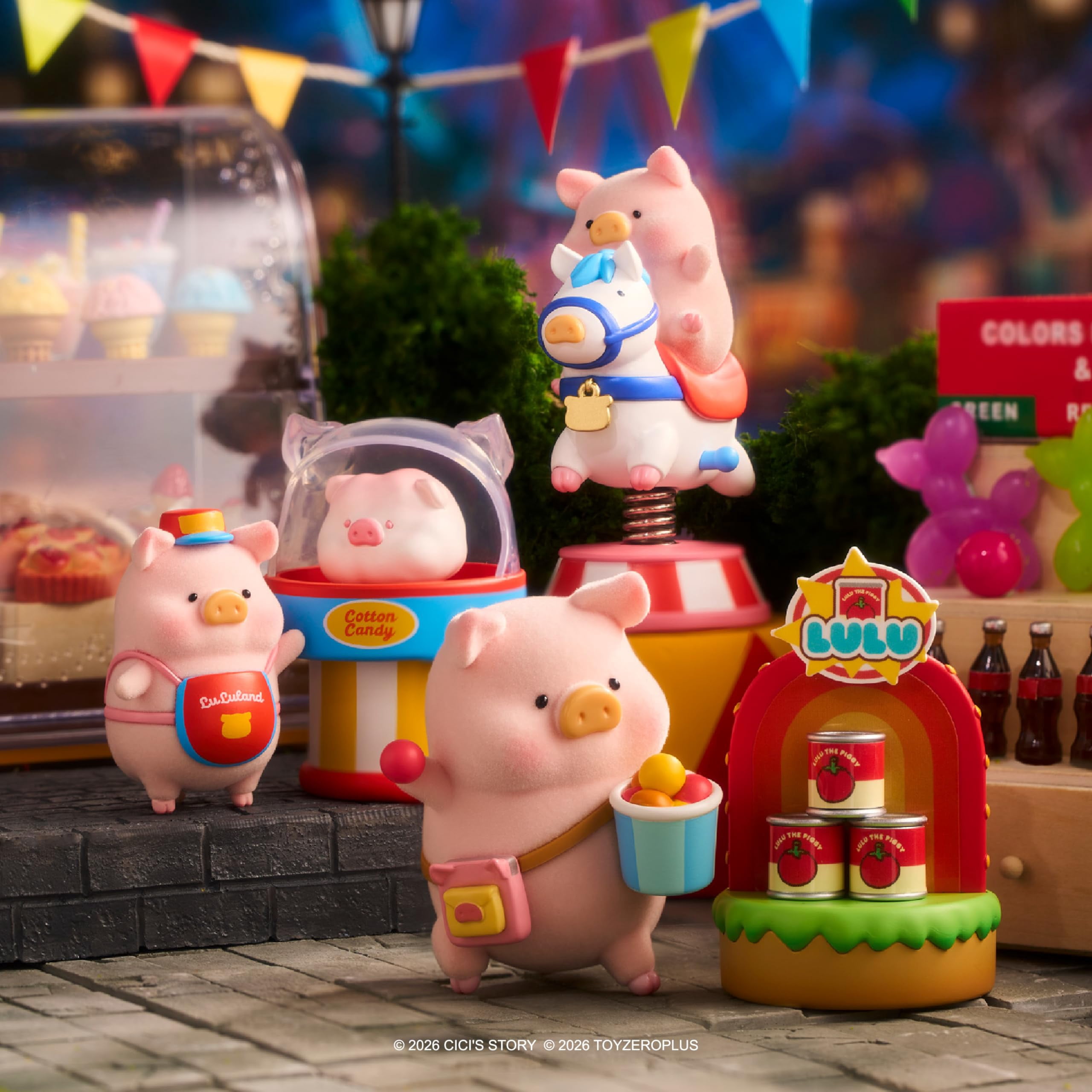 TOYZERO + Lulu The Piggy Blind Box Figures - LuLuLand Series Blind Boxes Cute Animal Figurines Mystery Box Collectibles Home Decorations Holiday Birthday Gifts, Single Box