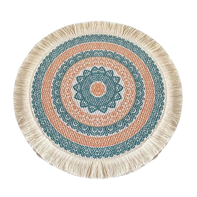 Manteles de Mesa Resistentes Al Calor Reutilizables con Borlas de 33cm, Manteles Individuales para Mesa de Cocina, Mesa de Cocina para Granja, Decorac Estilo C Gloria mantel