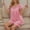 Pink #15, variant on Womens Pajamas Shorts Pajamas Set Summer Casual Ice Silk Top and Pants Set Dark Blue Size Free Size