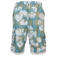 thumbnail image 2 of Tru Cal Men's 100% Polyester Tropical Plaid Swim Trunks with Side Slit Pockets-Green-Medium, 2 of 3