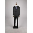 thumbnail image 3 of Men's Suit, Double Breasted Swallow Collar Fine Woven Black Suit, 3 of 4
