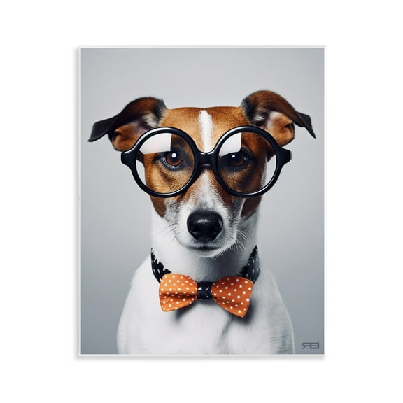Stupell Industries Hipster Bowtie Dog Animals & Insects Painting Unframed Art Print Wall Art, 11 x 14