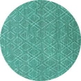 thumbnail image 1 of Ahgly Company Indoor Round Solid Turquoise Blue Modern Area Rugs, 7' Round, 1 of 4