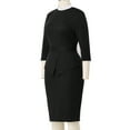 thumbnail image 5 of GRACEART Women Clergy Dress Priest Peplum Dress Bodycon Pastor White Collar Clerical, 5 of 8