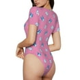thumbnail image 3 of Fotbe French Bulldog Women's Crew Neck Short Sleeves Bodysuit Tops Round Neck Slim Sleeveless Soft Comfortable Basic-XX-Large, 3 of 9