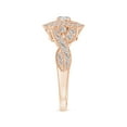 thumbnail image 3 of ANGARA Natural 0.15 Ct. Diamond Halo Engagement Ring in 14K Rose Gold for Women (Ring Size: 12), 3 of 9
