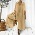 thumbnail image 3 of ZAZYULZ Summer Outfits for Women 2024 Trendy Women's Fashion Women's Temperament Elegant Long Comfortable And Breathable Five Part Sleeve Jumpsuit(Yellow,S), 3 of 5