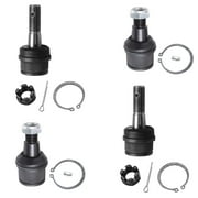 Detroit Axle - Front 4pc Ball Joints for Ford Excursion F-250 F-350 F-450 F-550 Super Duty Dodge Ram 2500 3500, 4 Upper and Lower Ball Joints Suspension Kit Replacement