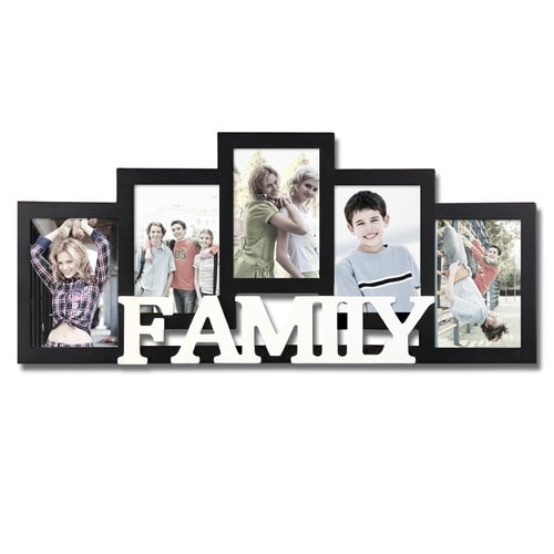 Adeco Trading 5 Opening Wooden Photo Collage Wall Hanging Picture Frame ...
