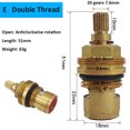thumbnail image 4 of tooloflife 20 Teeth 1/2" Copper Ceramic Disc Valve BSP Cartridge Faucet Valve Replacement Single/Double Thread for Tap, 4 of 5