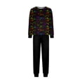 thumbnail image 4 of HTHLVMD Halloween Sleep Set, Long Sleeve Loungewear, Print Pjs, Halloween Multicolor Skull Pumpkin Allover Print Family Matching Pajamas Set, Long Sleeve Crew Neck 2 Piece Loungewear, L, 4 of 6