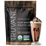 Truvani Vegan Pea Protein Powder | Chocolate | 20g Organic Plant Based Protein | 20 Servings | Keto | Gluten & Dairy Free | Low Carb | No Added Sugar