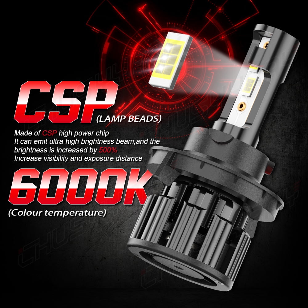 AUIMSOCO H13/9008 LED Headlight Bulbs – 4-Side High/Low Beam – For Ford Escape 2008-2012
