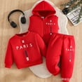 thumbnail image 2 of Toddler Boys 3 Piece Outfit Set, Long Sleeve Crewneck Sweatshirt, Zip-Up Hoodie & Elastic Jogger Pants, Casual Letter Print Activewear | CSEONE, 2 of 8