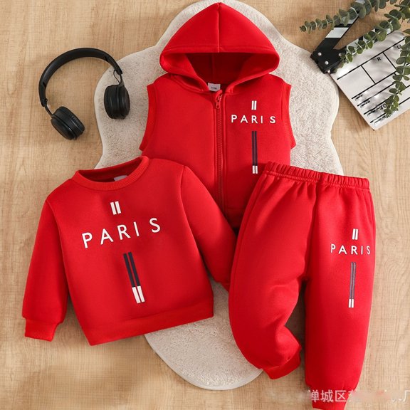 LvhaoGJOB Kids Kids 2-Piece Outfit Set - Fleece Lined, Hooded, Elastic Waist