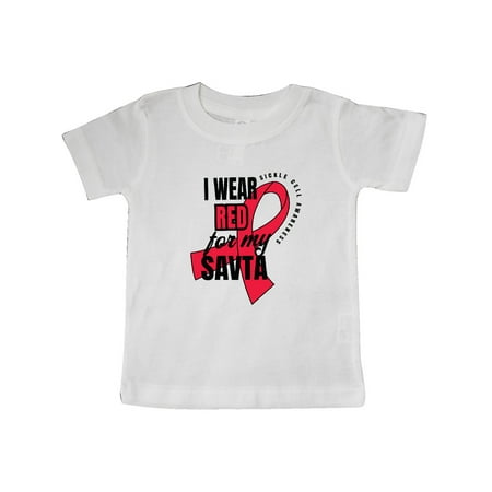 

Inktastic Sickle Cell Awareness I Wear Red For My Savta Gift Baby Boy or Baby Girl T-Shirt