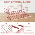 thumbnail image 7 of Danolapsi Twin Daybed with Trundle,Metal Trundle Bed,Premium Steel Slat Support,Sofa Bed Frame,Space Saving Trundle Sofa Bed for Living Room,Bedroom and Guest Room, 7 of 7