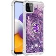 thumbnail image 3 of case for Samsung Galaxy A22 5G Case (Not 4G),Creativity Clear Quicksand Glitter Flowing Liquid Floating Soft TPU Case w/Stand Bling Diamond Sparkle Phone Cover for Samsung Galaxy A22 5G  Purple, 3 of 14
