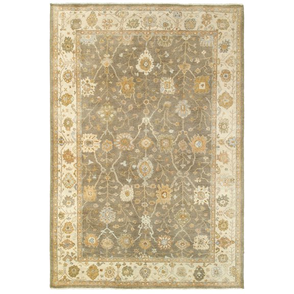 Moretti Estate Area Rug 10302 Brown Bulbs Vines 2' x 3' Rectangle