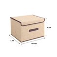thumbnail image 2 of Closet Organizer Basket,HXRH Portable Beige Collapsible Storage Box with Lid for Bedroom,10.6x7.9x6.7In Foldable Closet Organizer for Home(1Pack), 2 of 6