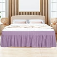 thumbnail image 2 of PiccoCasa Polyester Brushed Bed Skirt with Elastic Dust Ruffles 16" Drop, King Light Purple, 2 of 8