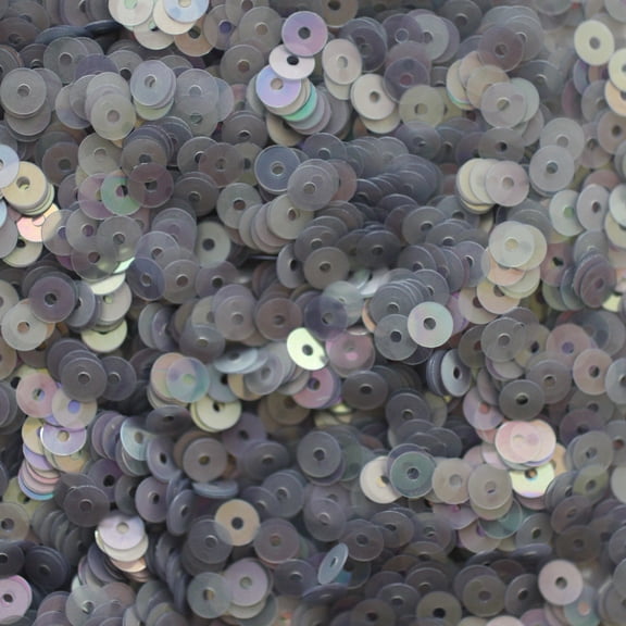 Gray Silver Sequins 4mm Semi Frost Rainbow Made in USA