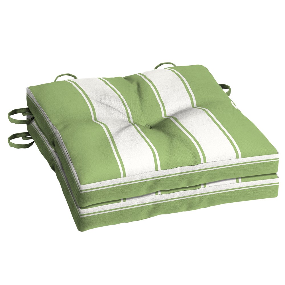 Better Homes & Gardens Green Stripe 15 x 15 in. Outdoor Bistro Cushion