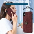 thumbnail image 5 of Mantto Wallet Case for iPhone XS/X with Card Slots Finger Ring Holder Kickstand Camera Protective Shockproof Case For iPhone XS/X,Winered, 5 of 7