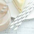 thumbnail image 5 of BalsaCircle 25 Pieces 8" Silver White Striped Paper Straws Disposable Party Event Picnic, 5 of 6