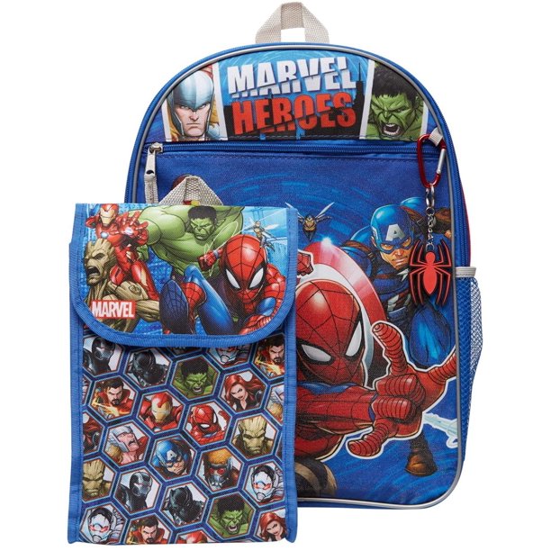 Marvel Avengers Backpack Combo Set Avengers Boys 4 Piece Backpack Set Backpack, Lunchbox