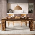 thumbnail image 5 of Tribesigns 63" Dining Table for 6, Farmhouse Wood Rectangular Kitchen Table with Pedestal Base for Dining Room, Kitchen, Living Room, 5 of 5