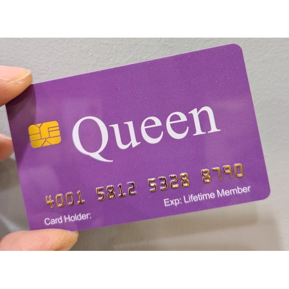 Aromabug: Funny Fake Bankcard: Queen Card, Fade Resistant, 4 Pack