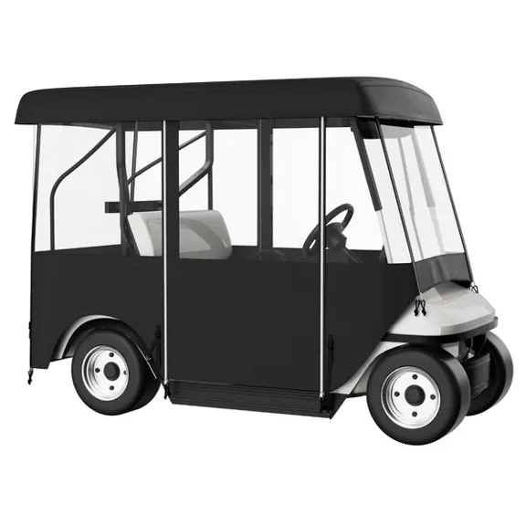 4 Person Golf Cart Enclosure 4 Sided Fairway Deluxe 300D Waterproof Driving Cover with Transparent Windows Fits EZGO Club Car Yamaha Cart Roof Up to 78.7L