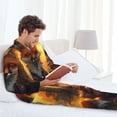 thumbnail image 6 of Naloa Sunset Maple Tree Fox Men’s Pajamas Set - Long Sleeve Button Down Sleep Shirt and Pajama Bottoms Sleepwear Set-XX-Large, 6 of 7