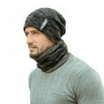 thumbnail image 1 of Chapeau et Écharpe d'Hiver pour Hommes Ensemble Bonnet Molleton Doublé Tête de Mort Chaud en Tricot Cou Réchauffe, 1 of 6