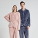 thumbnail image 2 of Pijama de polar de coral suave para mujer, cárdigan grueso y cálido de invierno, pijama para pareja que se puede usar al aire libre, traje de casa, 2 of 5