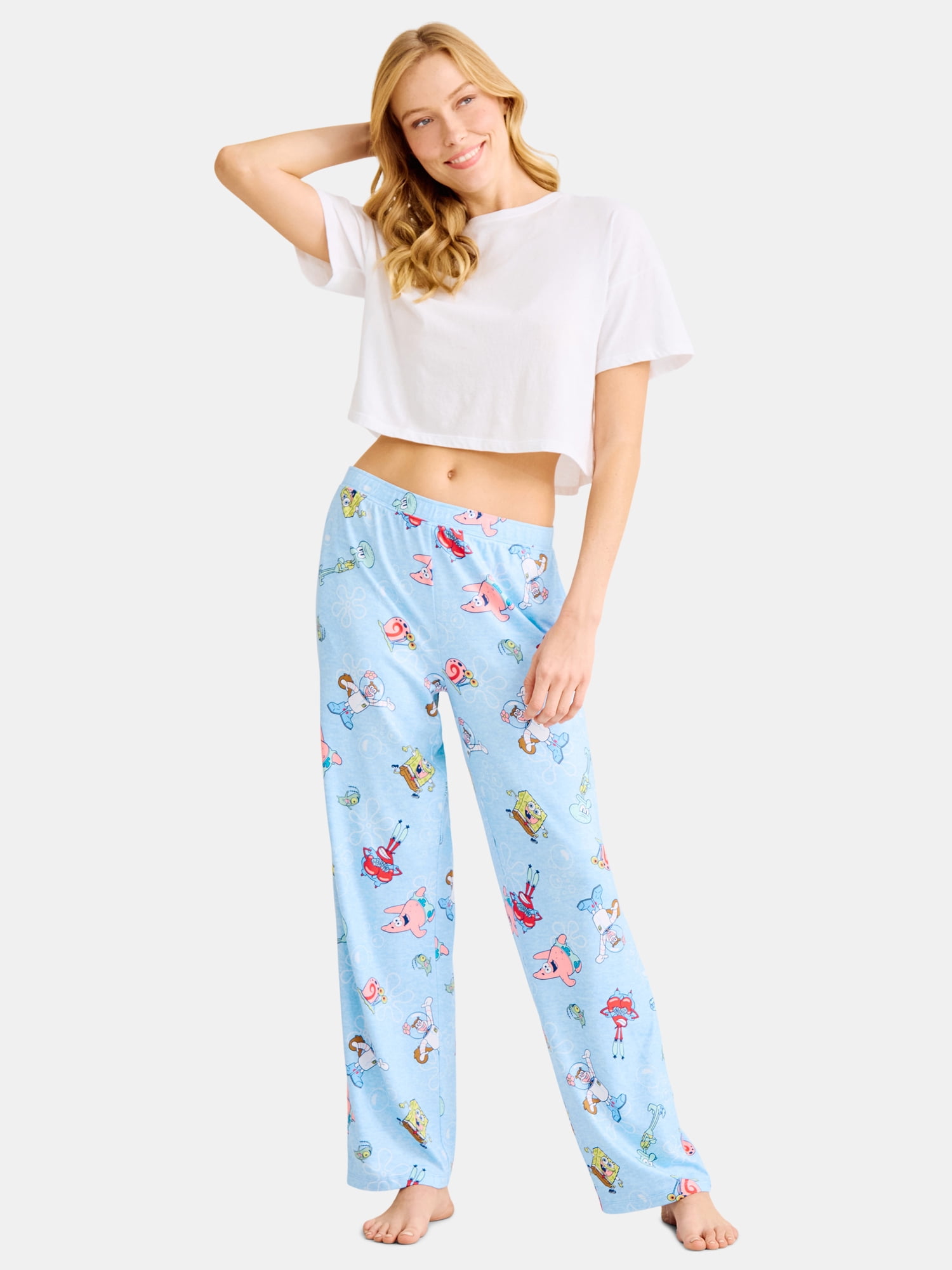 Nickelodeon Women’s and Women’s Plus SpongeBob SquarePants Print Sleep Pants, Sizes XS-3X