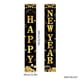 thumbnail image 2 of Letrero de pancarta de porche de oro negro de Feliz Año Nuevo 2025, pancarta decorativa para colgar en la puerta, fiesta navideña de celebración navideña, 2 of 5