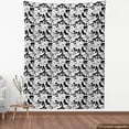 thumbnail image 4 of Ambesonne Butterfly Fabric by the Yard Upholstery, Silhouette of Monochrome, 5 Yards, Charcoal Grey White, 4 of 5