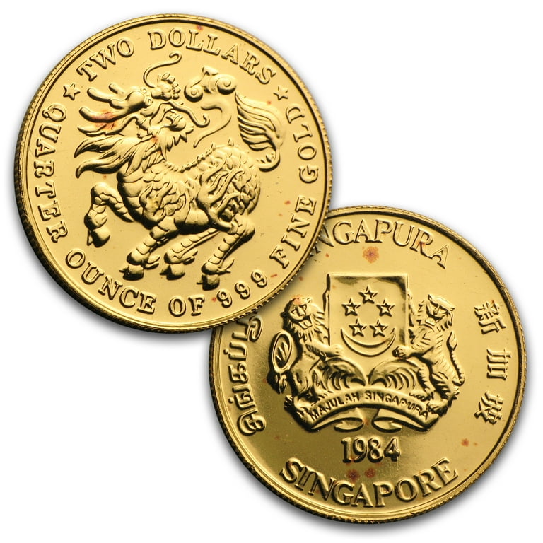 1984 Singapore 4-Coin Gold Dragon Set BU - Walmart.com