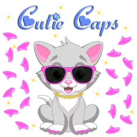 Cutie Caps 40 pack Kitten Barbie Doll Pink Soft Nail Guard for Cat Paws / Claws