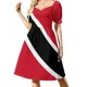 thumbnail image 1 of Vestido de manga corta con la bandera de Trinidad y Tobago, vestido de cumpleaños para mujer, vestidos de mujer, vestido de verano de lujo para mujer., 1 of 8