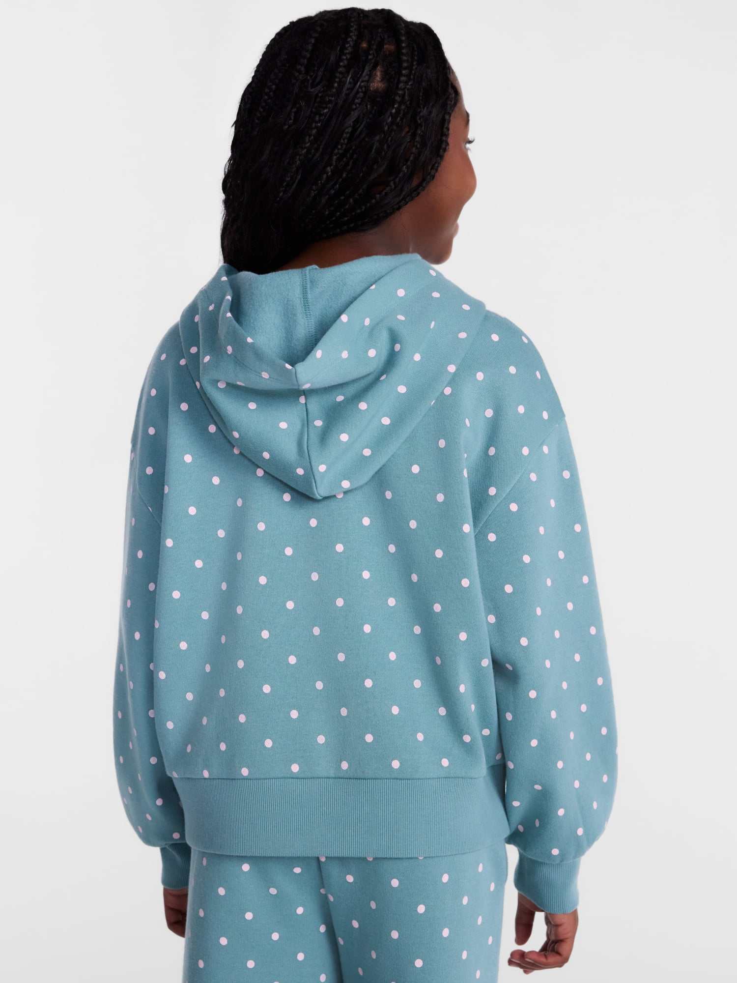 Wonder Nation Girls' Pullover Fleece Hoodie with Long Sleeves, Sizes 4-18 & Plus