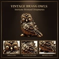thumbnail image 3 of 3 Pcs Brass Owl Figurines, Cute Detailed Vintage Desktop Decor Statues, Long-lasting Collectible Home Office Ornaments, 0.8 in x 0.9 in / 2.1 x 2.3 cm, Miniature Art Craft Gifts, 3 of 8