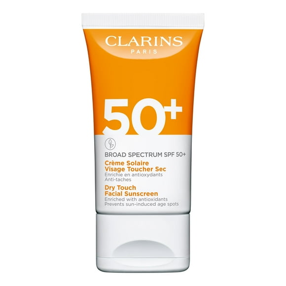 Protector solar Clarins Dry Touch Face SPF 50+, 50 ml, amplio espectro